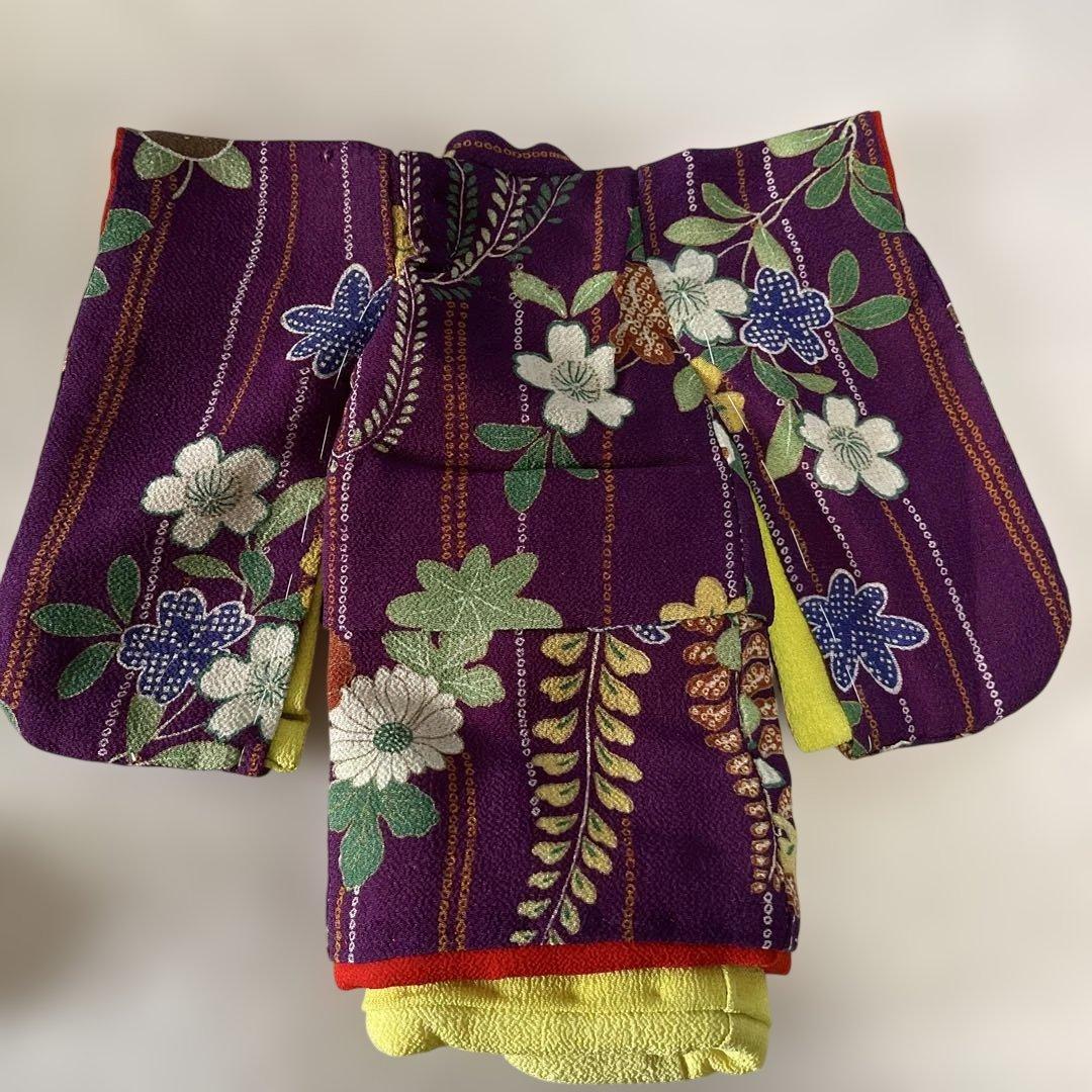 人形の着物　８号　二重　古布ちりめん　102503