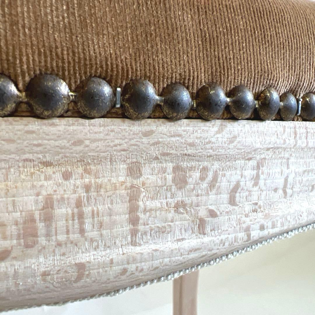 猫脚スツール・茶色 木製フレーム