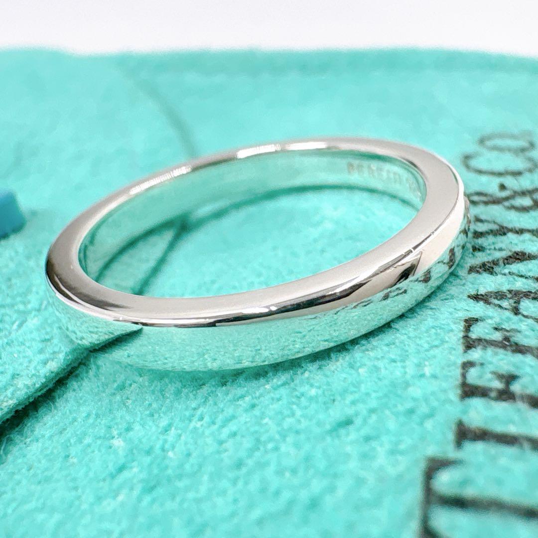 極美品 ティファニー スタッキングバンド ダイヤ リング 9号 シルバー925