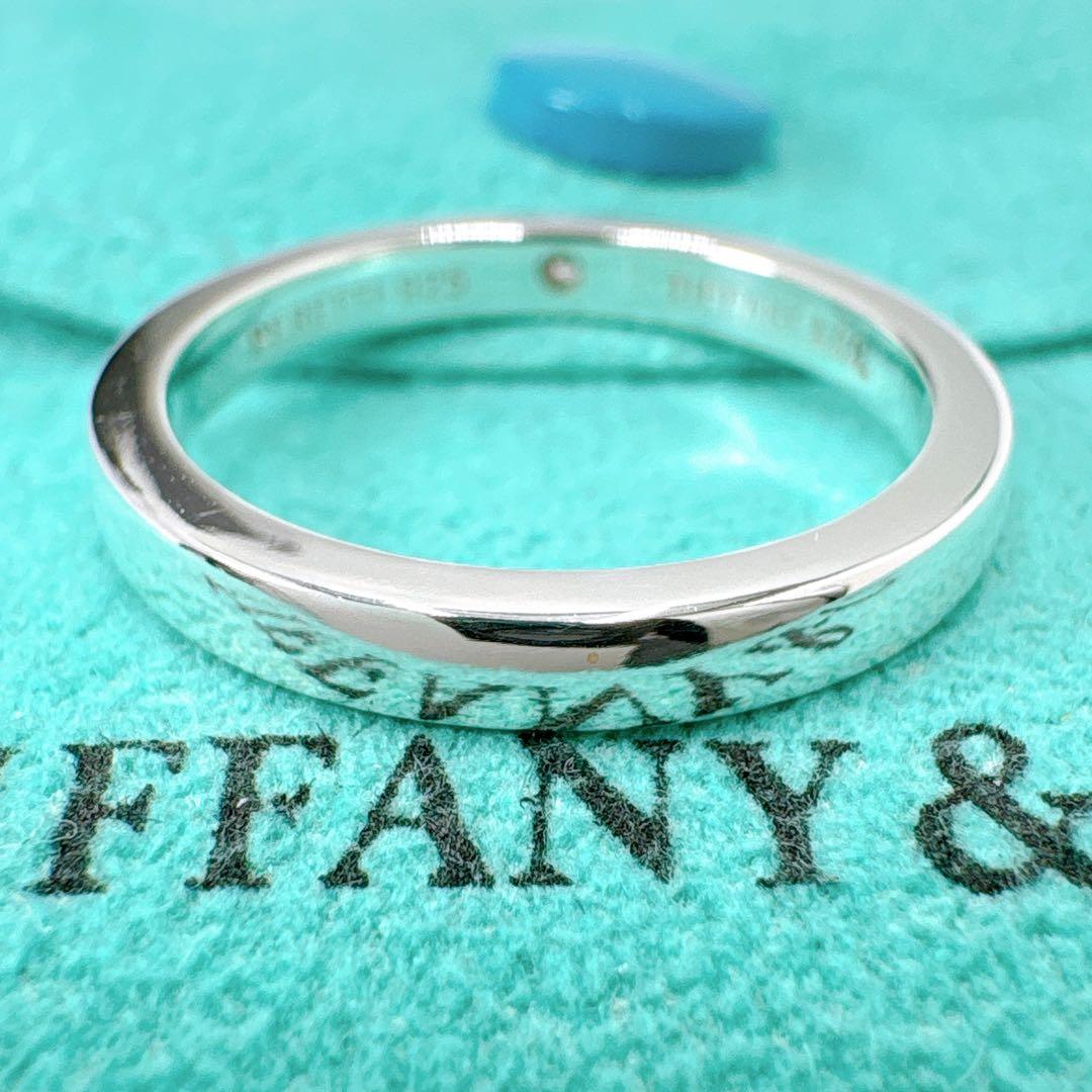 極美品 ティファニー スタッキングバンド ダイヤ リング 9号 シルバー925