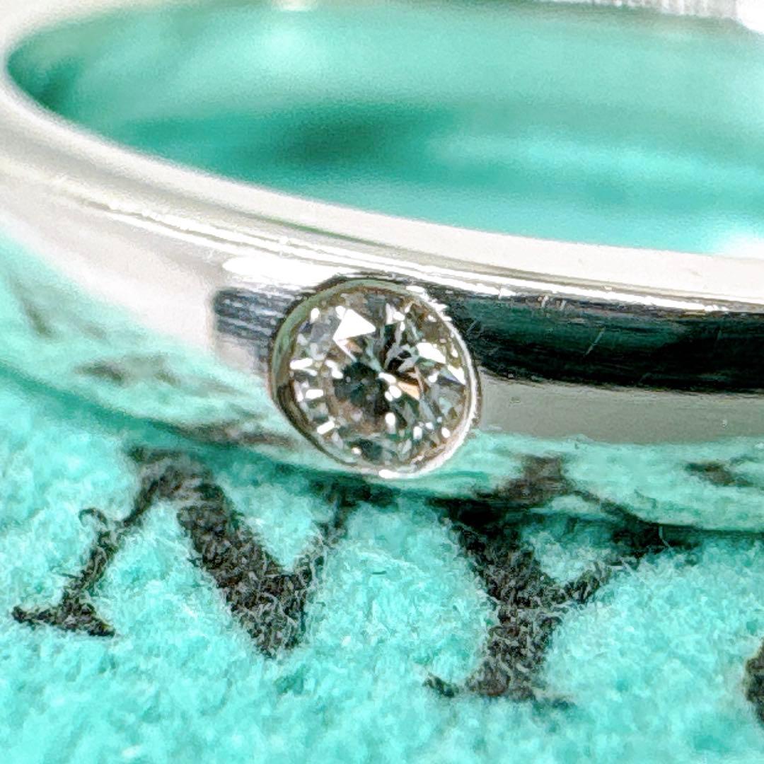 極美品 ティファニー スタッキングバンド ダイヤ リング 9号 シルバー925