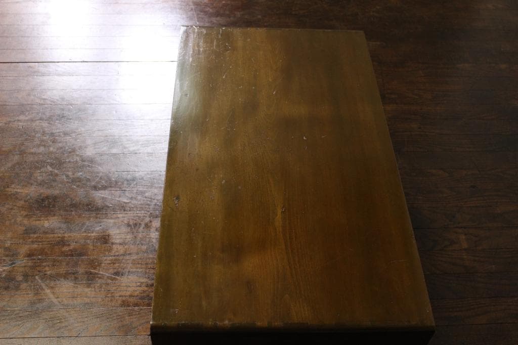 古い文机！抽斗3杯！和時代物テーブルローボードテレビ台古民家古家具作業台黒柿模様