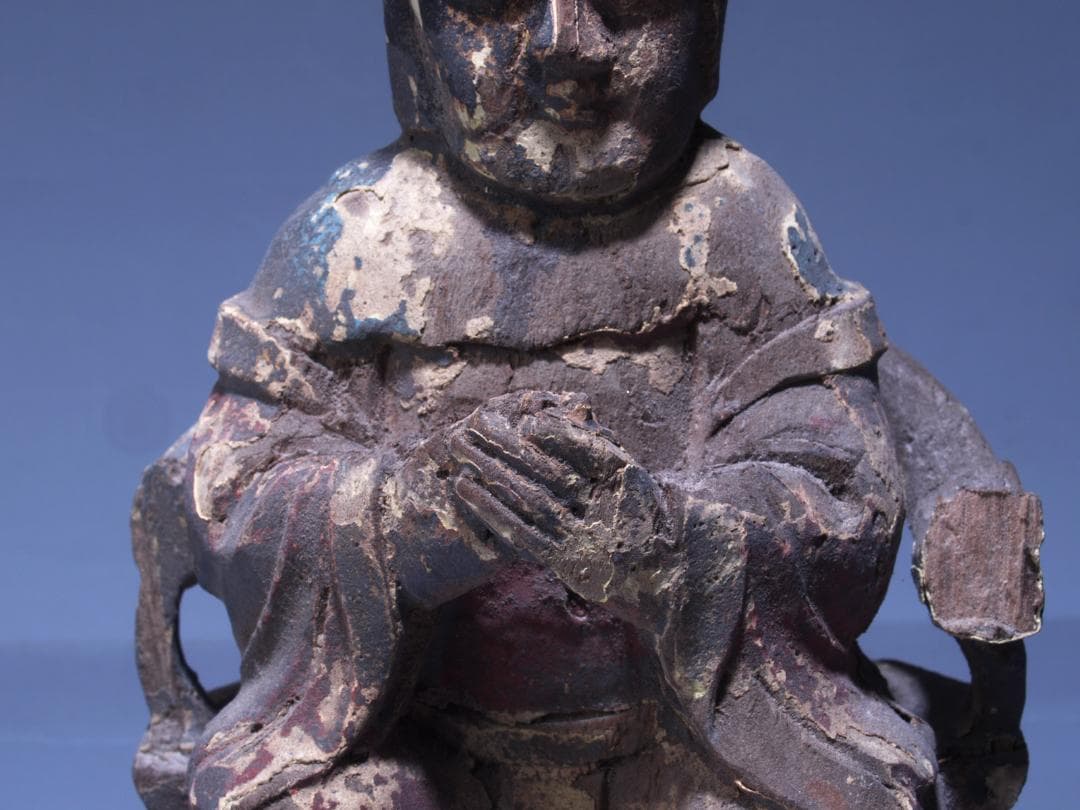 清時代骨董仏像　民間仕入れ品　木制の観音様像※激安骨董品 I0976A1-2