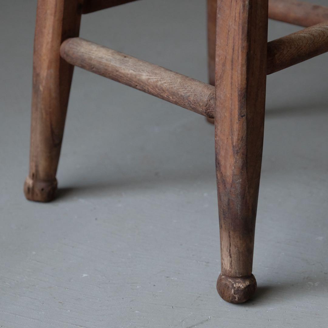 栓材 古い丸椅子　スツール チェア 古家具 古道具 アンティーク 昭和レトロ