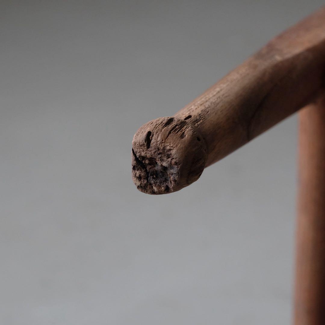 栓材 古い丸椅子　スツール チェア 古家具 古道具 アンティーク 昭和レトロ