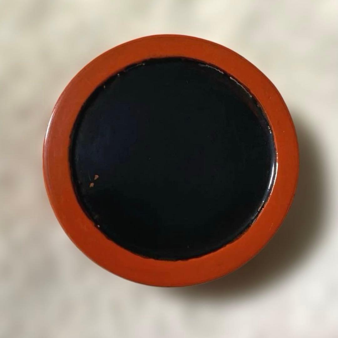 J-14 香合　芳山銘　堆朱　茶道具　共箱付　アンティーク　雑貨　美術品　工芸品