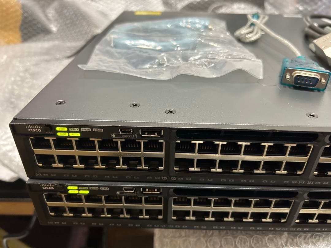 【CCNA、CCNP】2台セット スタックCisco L3スイッチ3650