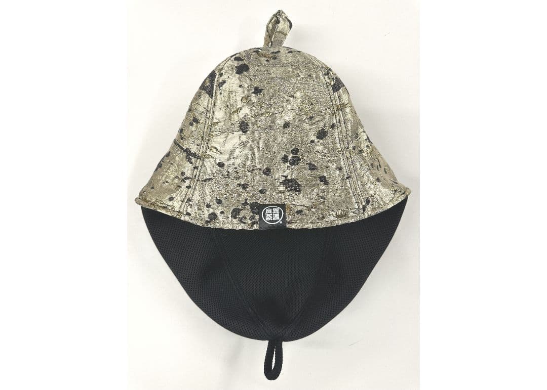 ベストサウナハット　ゴールドペイント風ジャガード生地トリプル!!メッシュ素材
