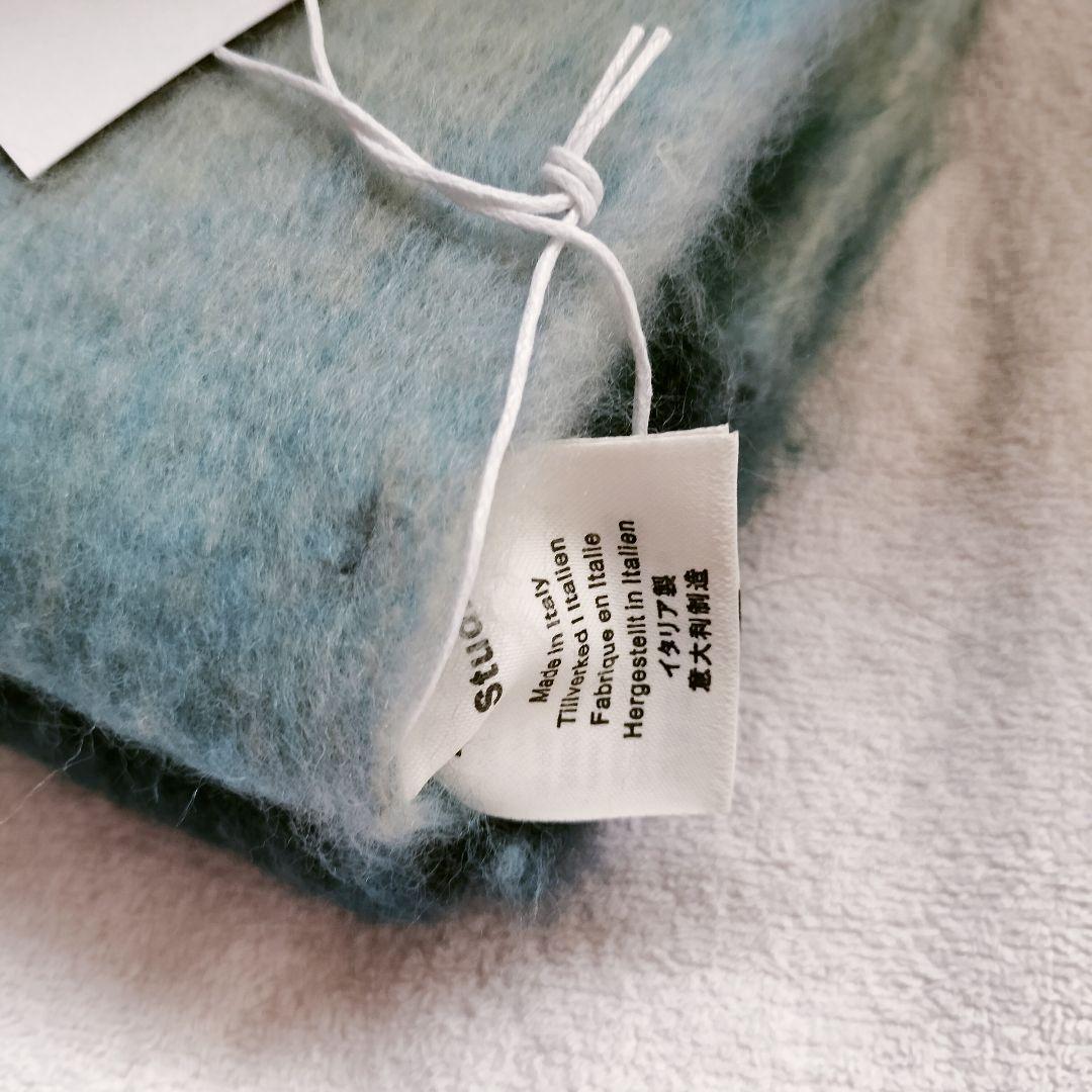 ブルー　Acne Studios モヘアチェックスカーフ　マフラー