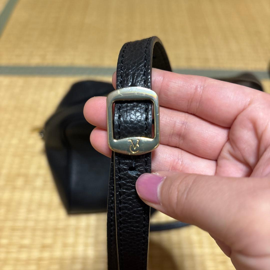 CHRISTIAN VILLA 黒 レザー ショルダーバッグ