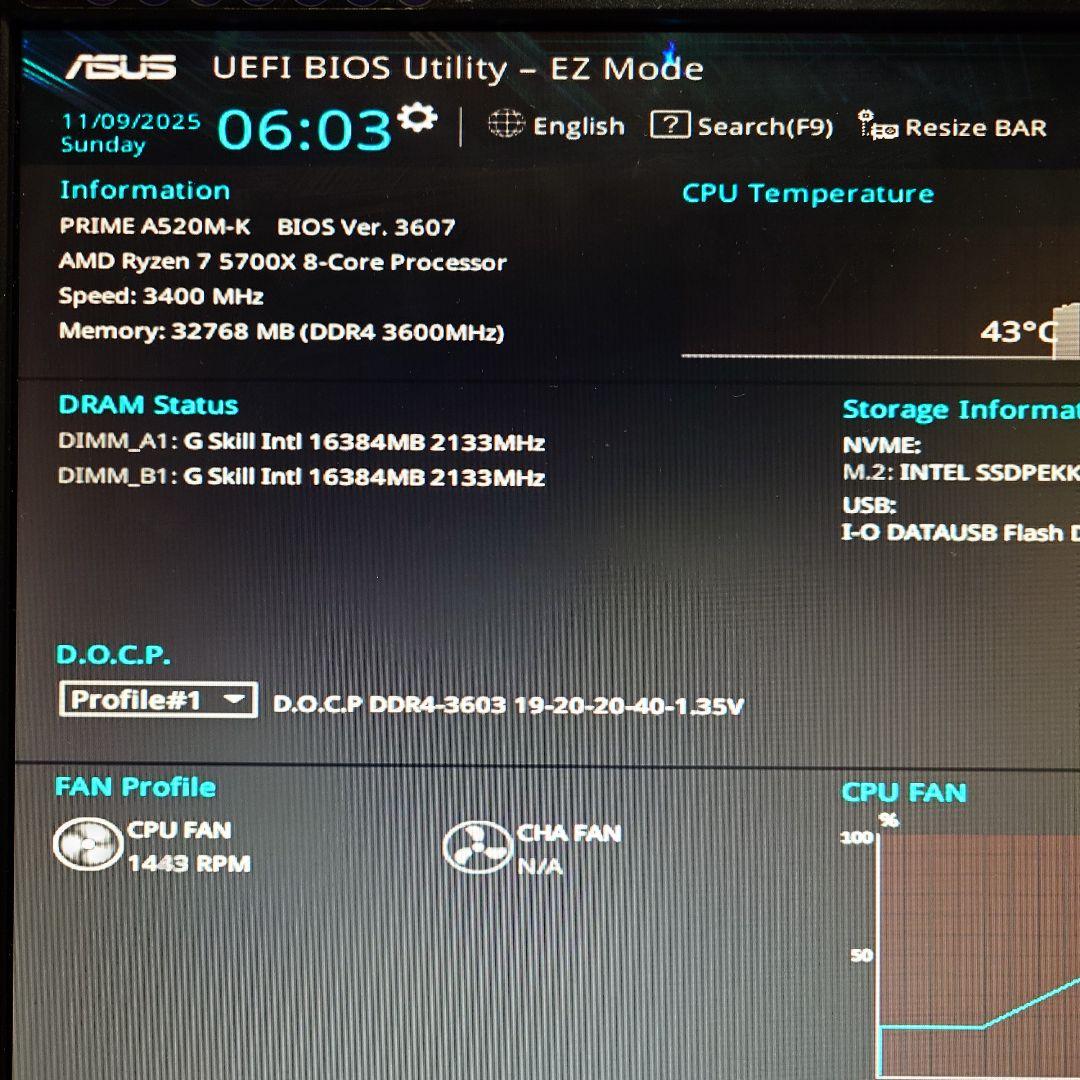G.SKILL SNIPER DDR4 3600 16×2 32GB 動作確認済