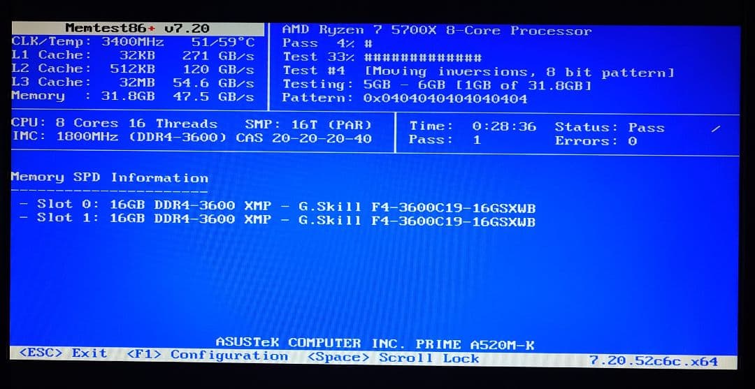 G.SKILL SNIPER DDR4 3600 16×2 32GB 動作確認済