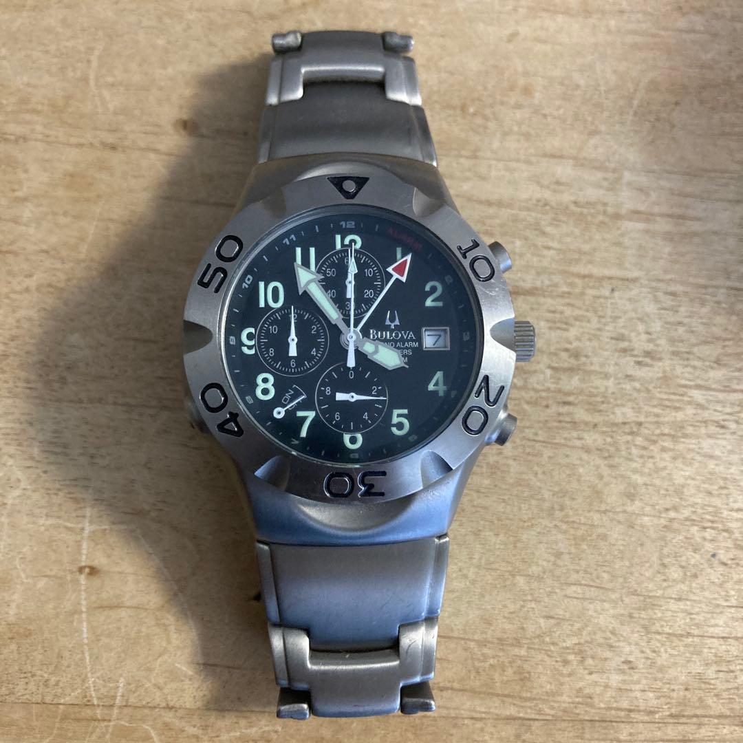 希少品　BULOVA ブローバ 93661 クォーツ アナログ 腕時計 チタン
