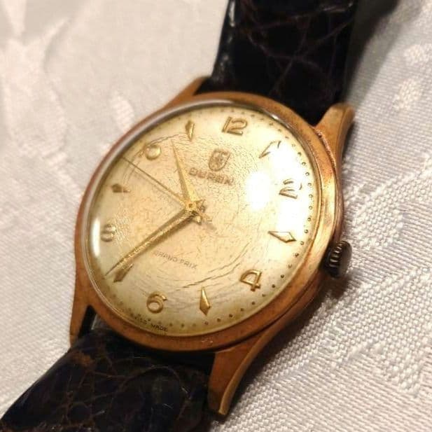 T*1様 【BUREN　SWISS製】 手巻き時計 ゴールドケースワニ皮ベルトア