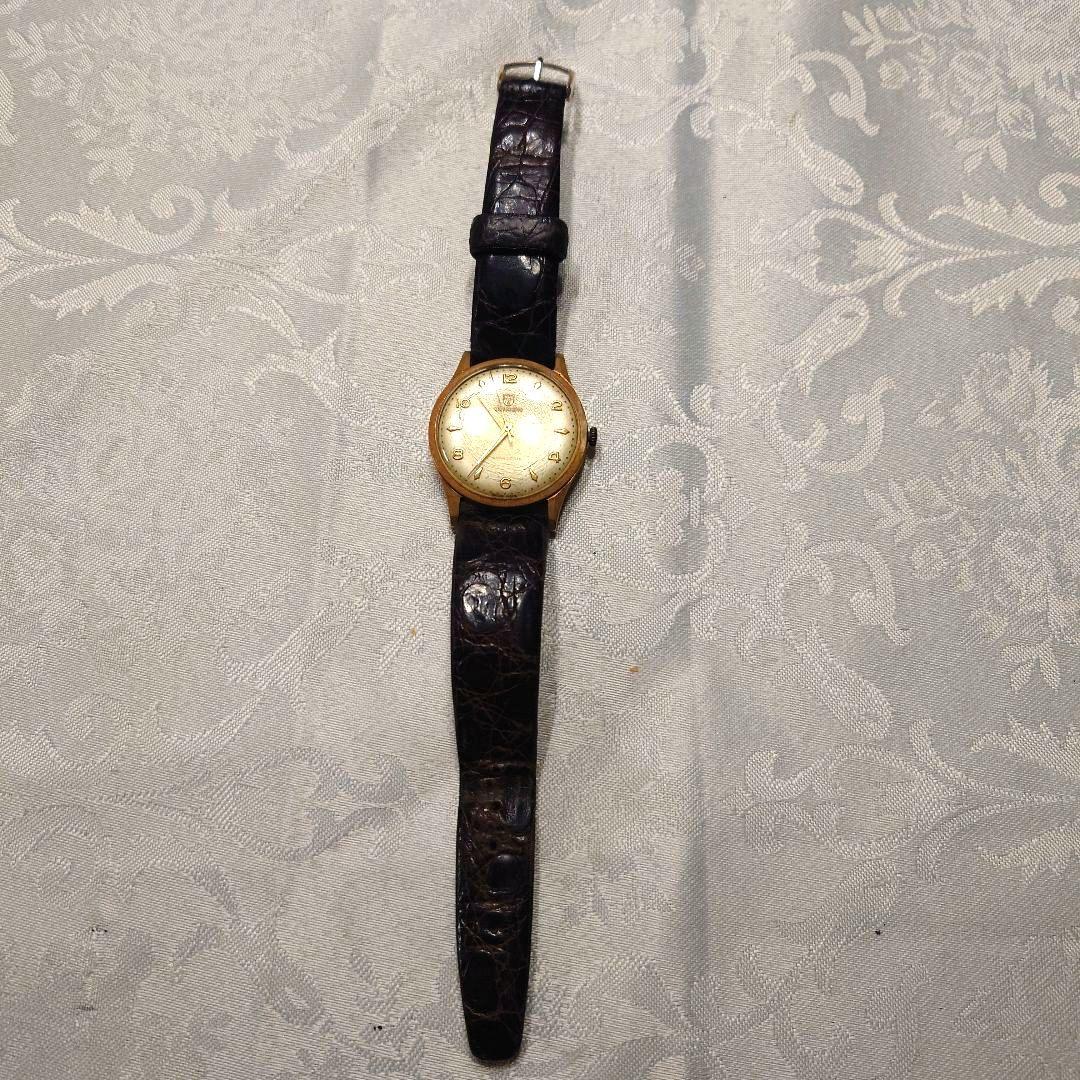 T*1様 【BUREN　SWISS製】 手巻き時計 ゴールドケースワニ皮ベルトア
