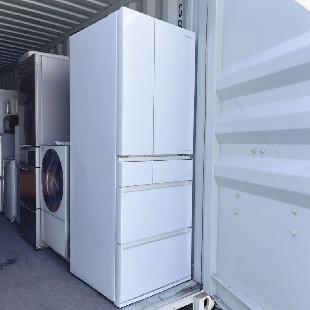 取付無料！パナソニックはやうま冷凍エコナビ搭載木目調ホワイト大型冷蔵庫！洗濯機