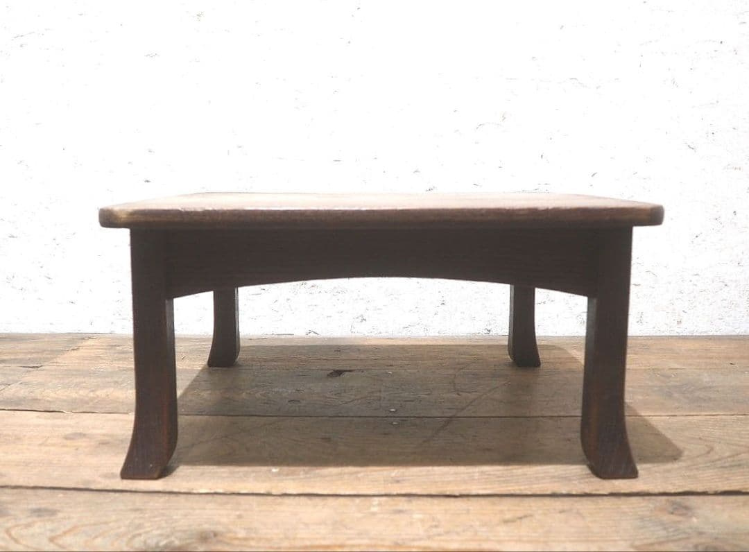 1382 栗の一枚板　レトロなローテーブル　文机　陳列台　展示台　アンティーク