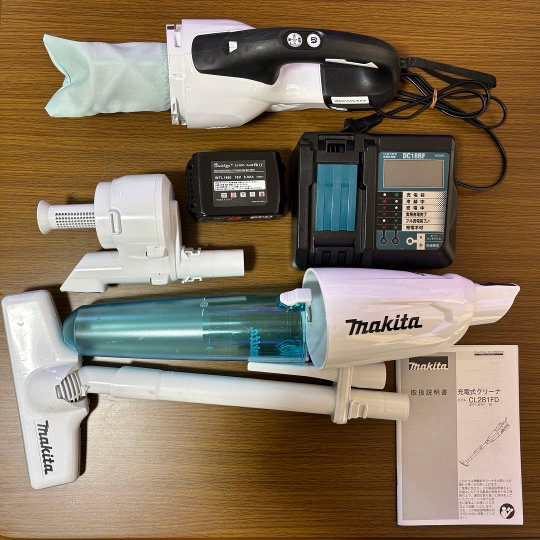 【動作確認済】MAKITA マキタ CL281FD コードレス掃除機／付属品