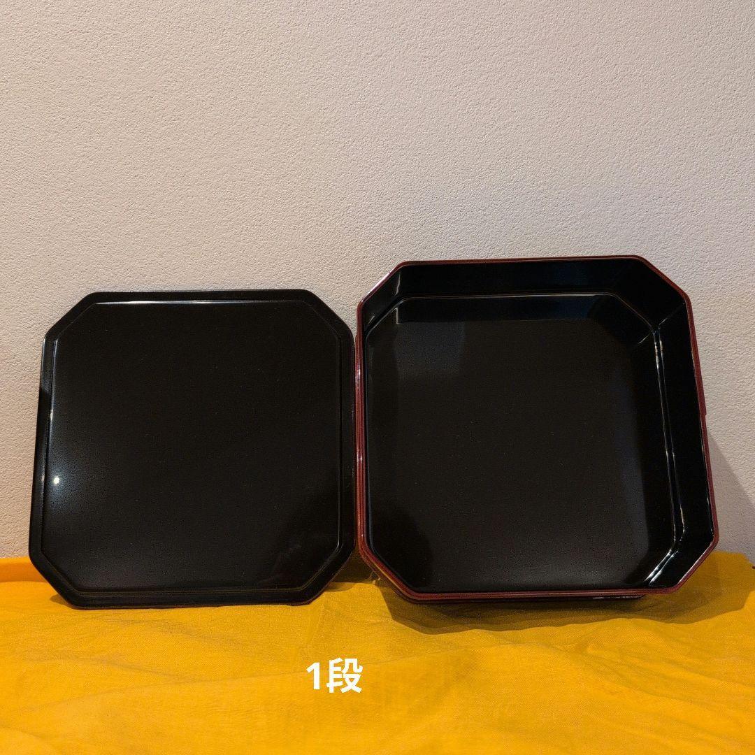 輪島塗 塗師大家静峰造 面取 縁高重 5段重 共箱