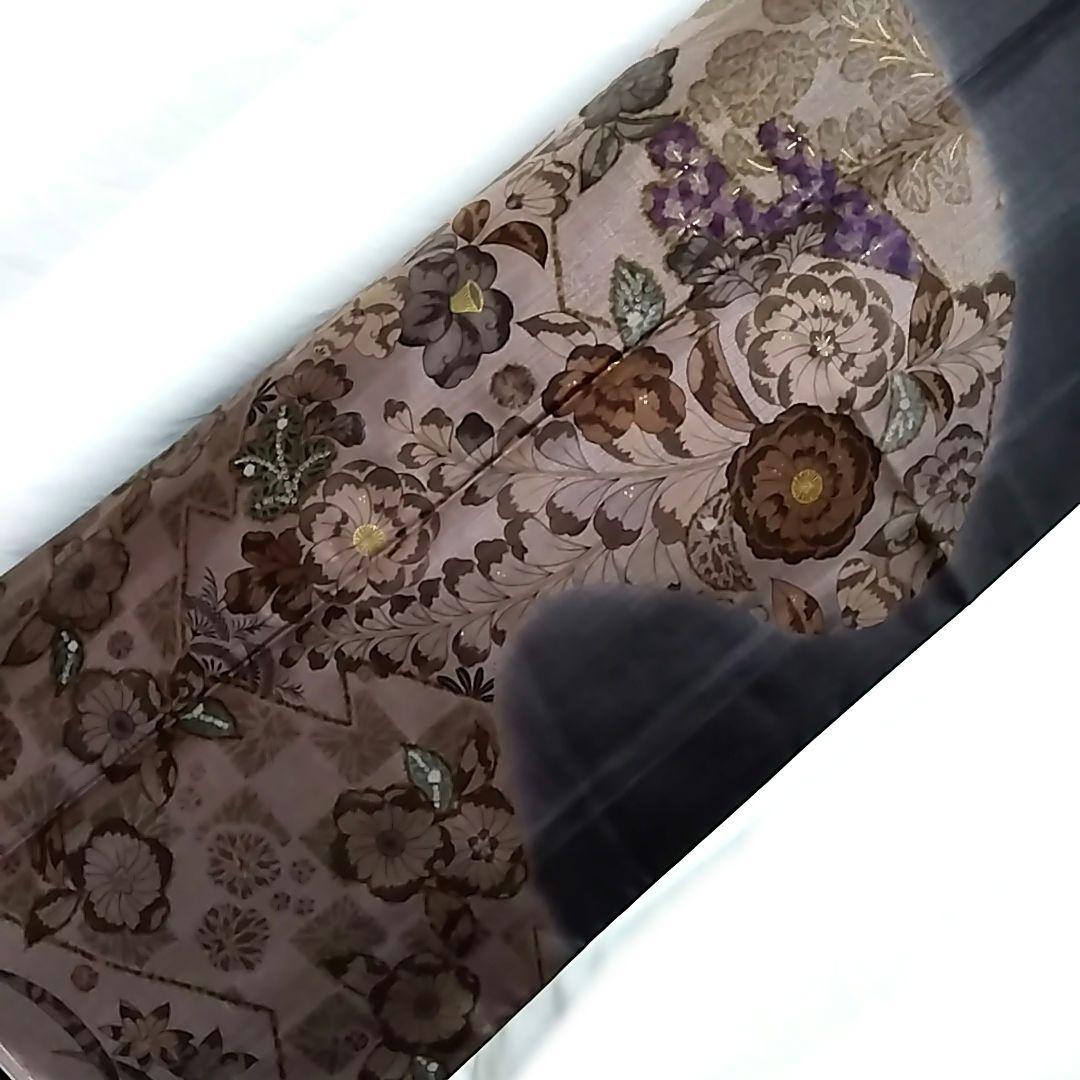 専用　大島紬 訪問着 辻が花 辻ヶ花 紬 黒 墨色 証紙 伝統工芸品