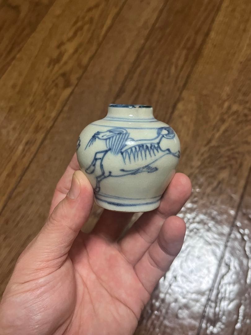 古染付　小壷　小壺　麒麟　香炉　初期伊万里　李朝　民藝　民芸　安南