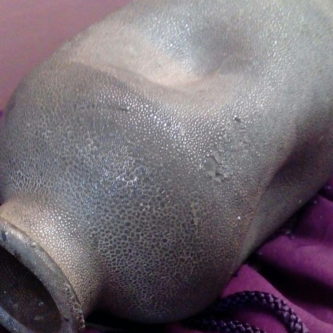 稀少レア江戸時代中期頃小鮫肌釉時代茶道具茶陶掛花壺１６センチサイズ当時物