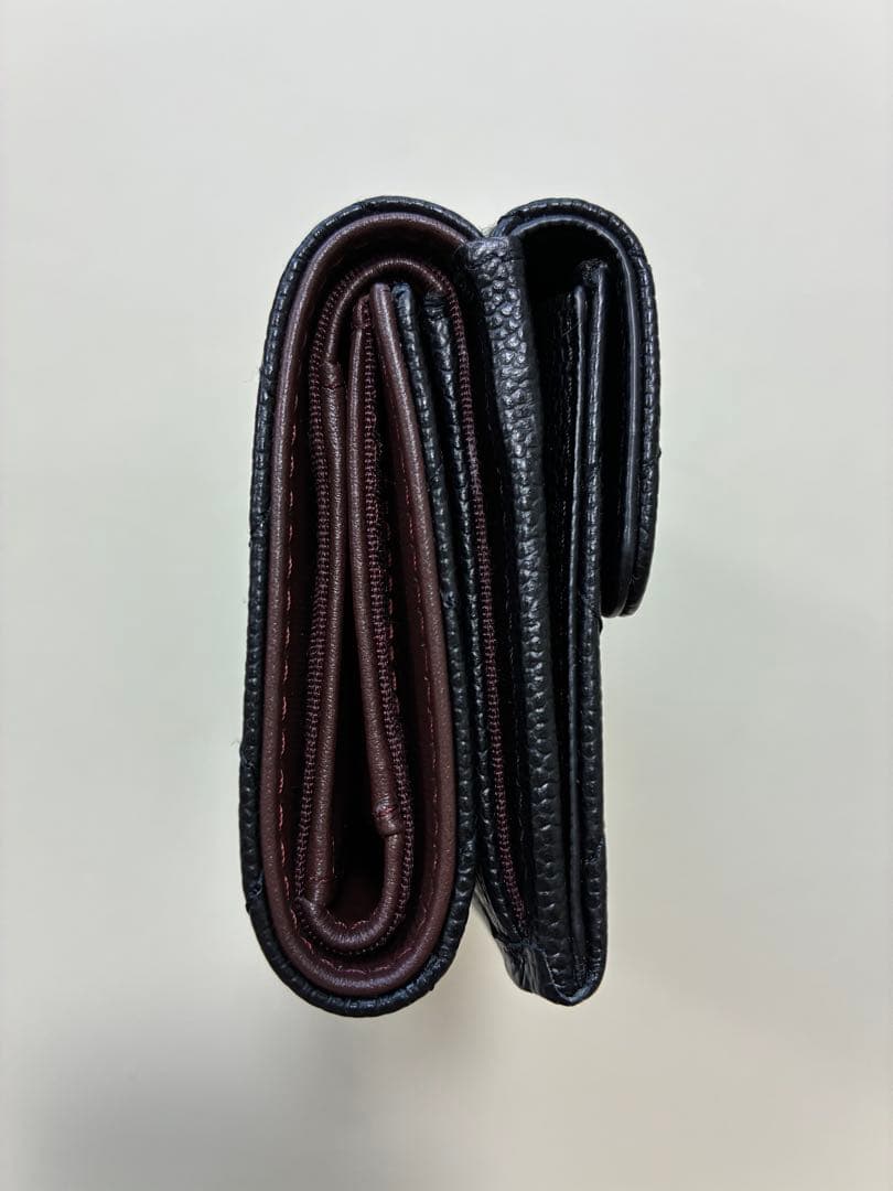 CHANEL シャネル 三つ折財布 キャビアスキン ミニ財布 ブラック 正規品