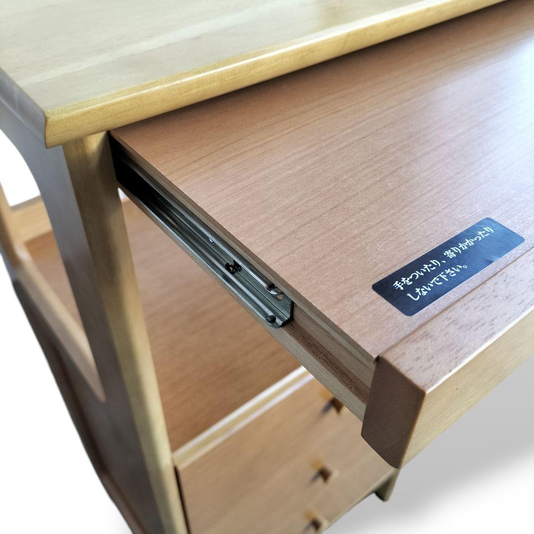 美品 カリモク Karimoku 電話台 FAX台 花台 キャビネット 引き出し