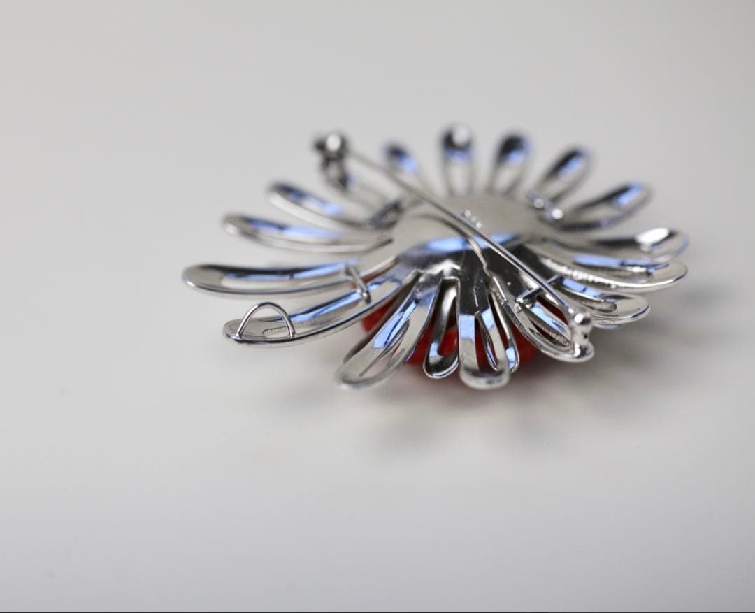 赤珊瑚　ネックレス　サンゴ　ペンダントトップ　ブローチ　silver刻印