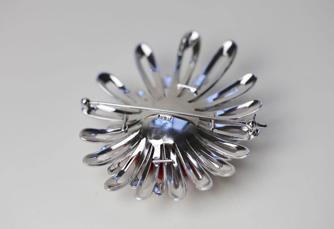 赤珊瑚　ネックレス　サンゴ　ペンダントトップ　ブローチ　silver刻印