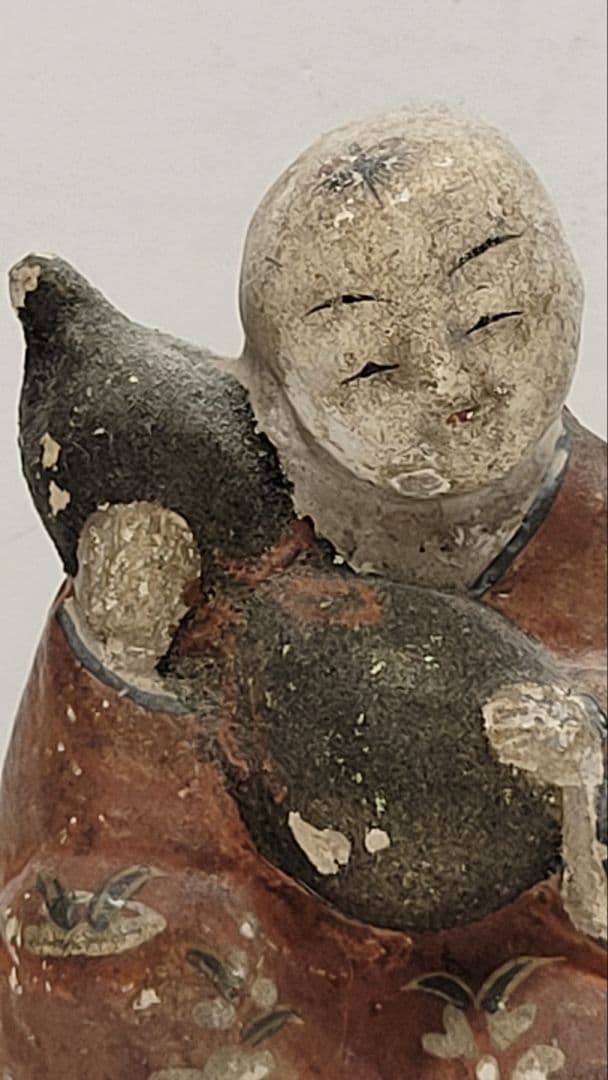 おめでたい② お正月玄関に 江戸時代 瓢箪持ち童子 土人形 郷土玩具