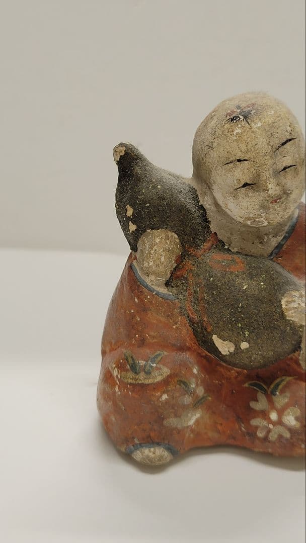 おめでたい② お正月玄関に 江戸時代 瓢箪持ち童子 土人形 郷土玩具