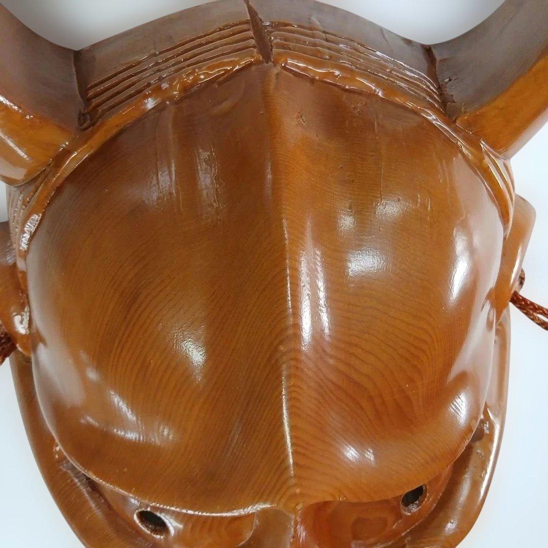 ユズコ木彫り 美しい般若面 能面　壁掛け　魔除け