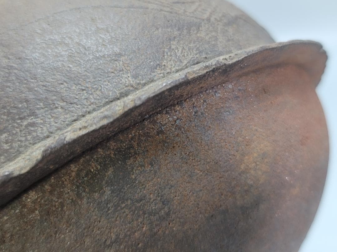 茶道具 鶴 舟引 人物紋 釜 時代物