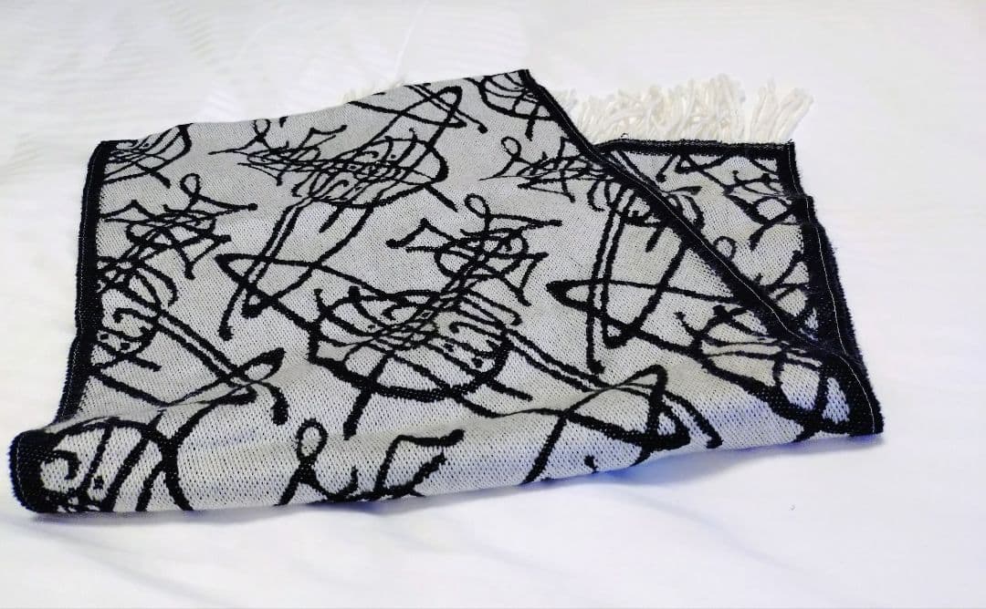 Vivienne Westwood グレー ブラック マフラー　オーブ　ロゴ総柄