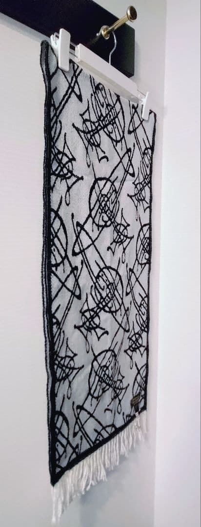 Vivienne Westwood グレー ブラック マフラー　オーブ　ロゴ総柄