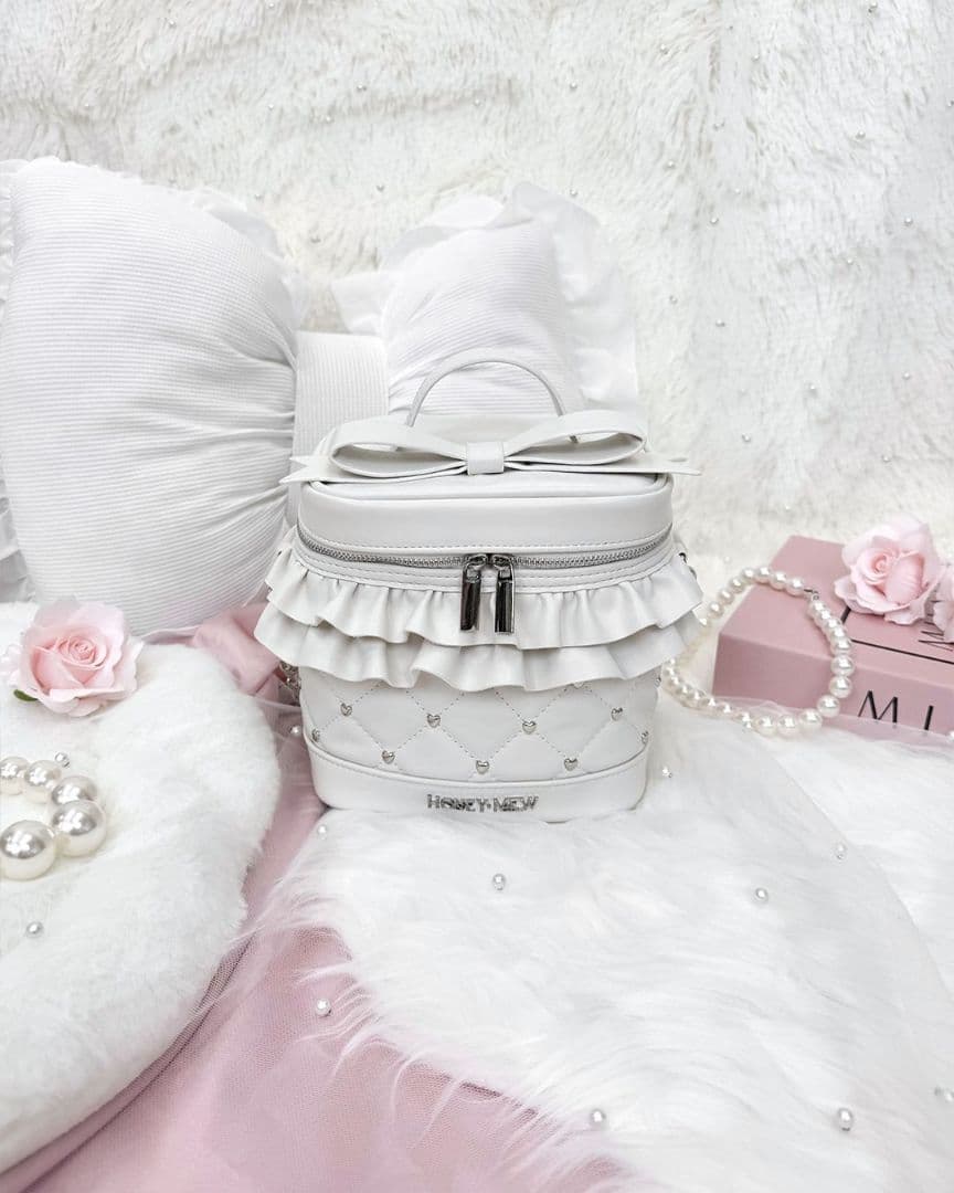 ミシェルマカロン　ハニーミュウ　ビッグリボンバニティショルダー　ホワイト