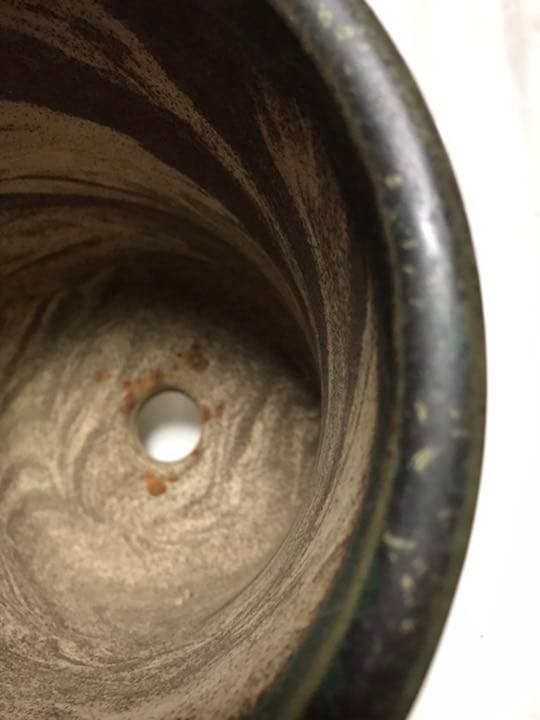 盆栽鉢　時代超希少練り込み模様常滑名工正山お洒落な盆栽鉢植木鉢超モダン観葉植物