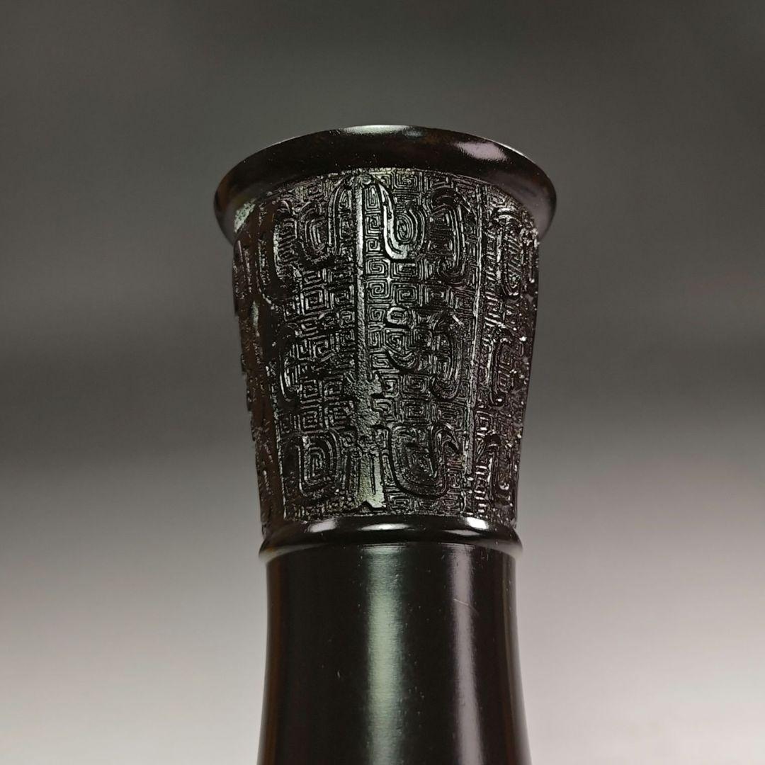 ウ218 花瓶『鋳師　金森浄栄』『唐銅　花生　共箱』茶道具　花器　花入