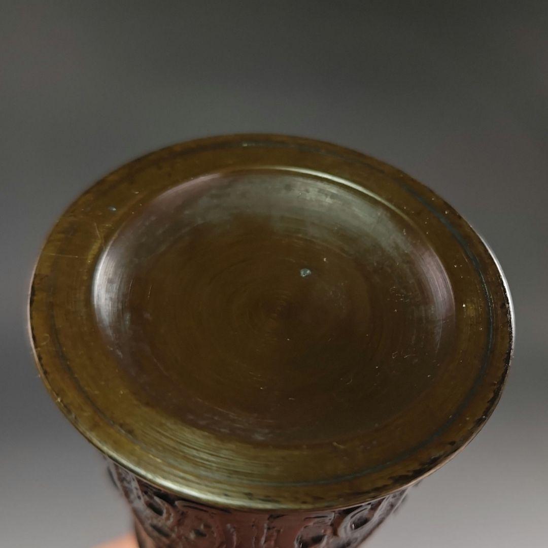 ウ218 花瓶『鋳師　金森浄栄』『唐銅　花生　共箱』茶道具　花器　花入