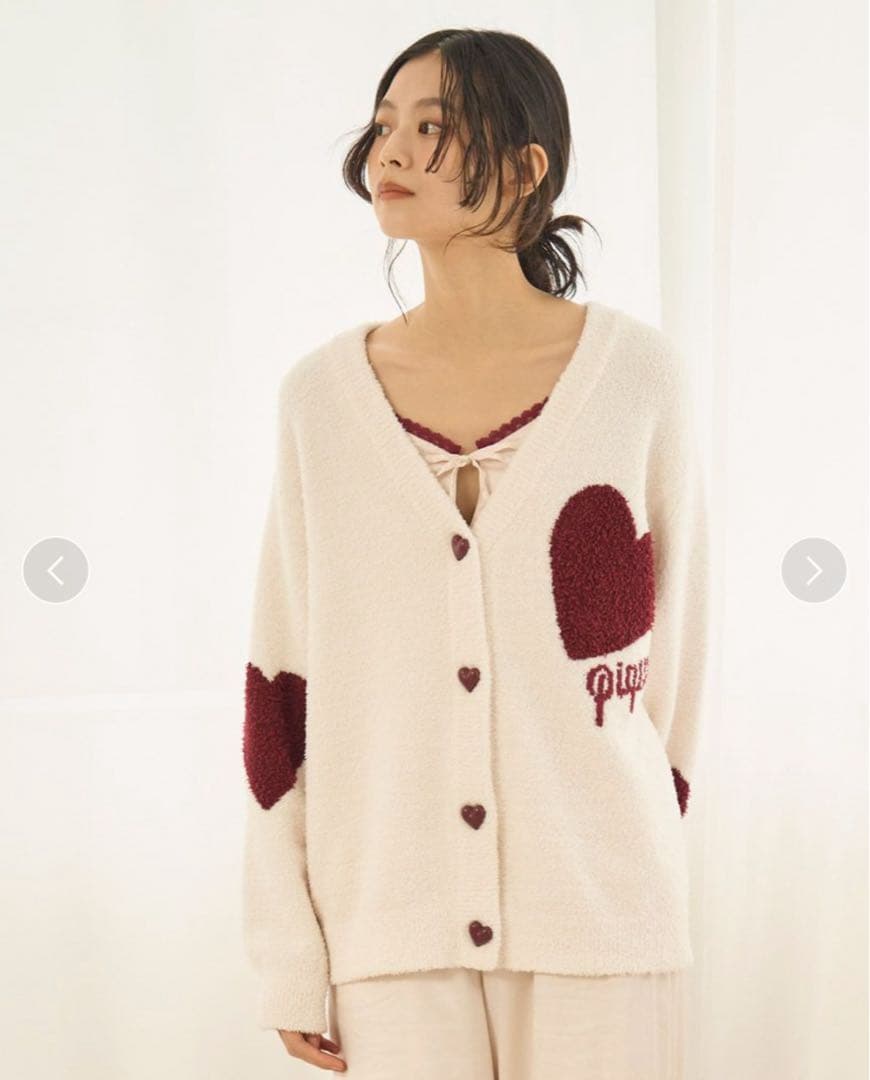 【新品】gelato pique ハートジャガードカーディガン M-L