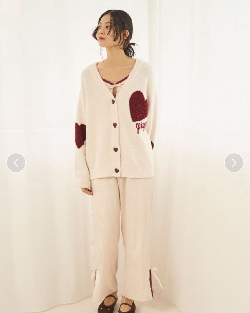 【新品】gelato pique ハートジャガードカーディガン M-L