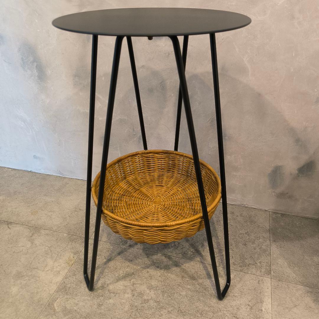 美品　IDEE　イデー　サイドテーブル　アイアン　かご