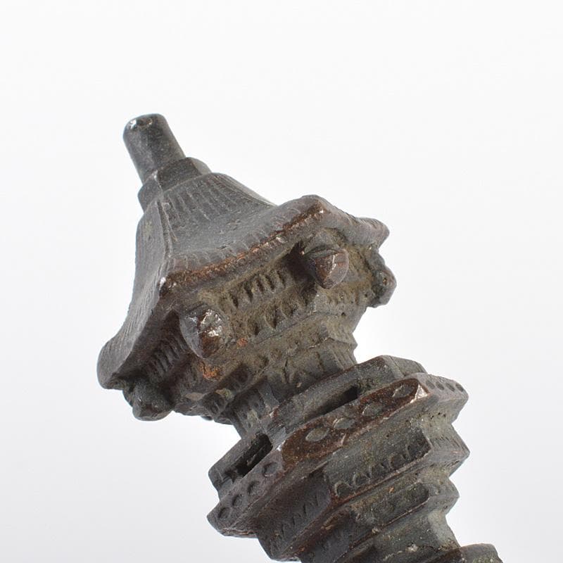 仏教美術　古銅宣徳銅　仏塔　紙鎮　置物　V　R6269
