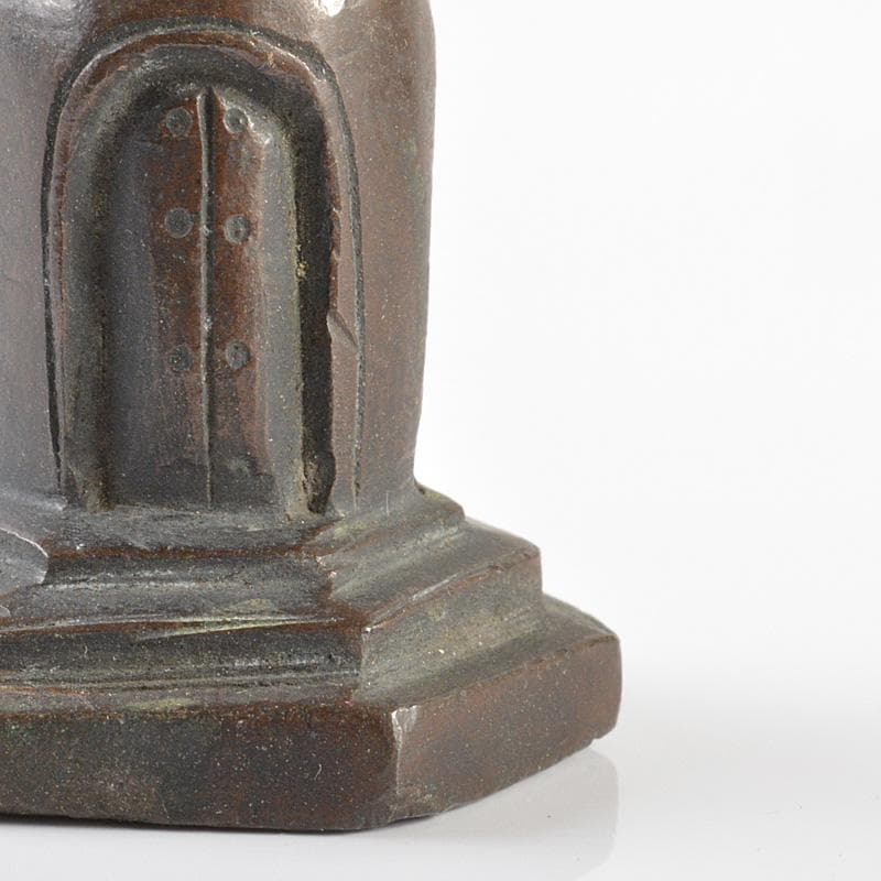 仏教美術　古銅宣徳銅　仏塔　紙鎮　置物　V　R6269
