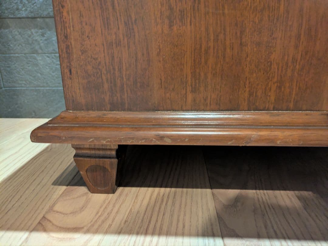 アンティーク ローチェスト 天然木 大理石トップ 3段チェスト サイドテーブル