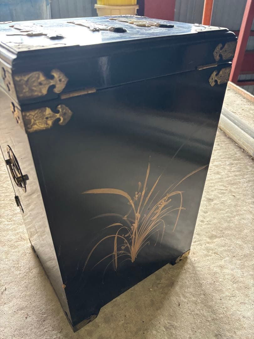 韓国 中国 唐木 螺鈿 象嵌 漆 ジュエリーボックス　小物箪笥