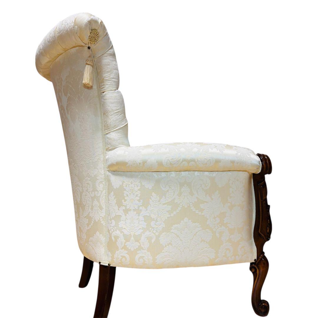 エクセレンテ　イタリア製　アームチェア　1人掛けソファ　ハイバック　猫足　ロココ