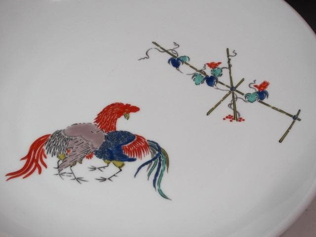 ★　12代　柿右衛門　鳥図陶額　コントラストの美しい品です★x508