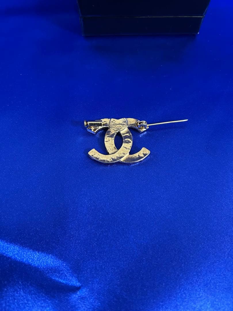 【CHANEL 】ヴィンテージ ココマークラインストーン ピンブローチ